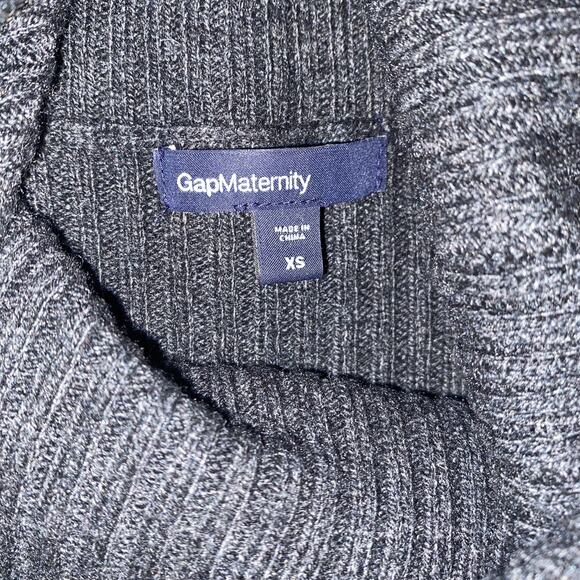 GAP MATERNITY Gray XS Wool Blend Cowl Neck LongSleeve Ribbed Sweater Fall Winter - Picture 4 of 6